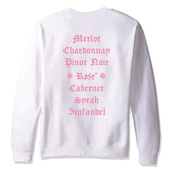 Wine List Oversized Crewneck Sweatshirt | Graphic Wine Lover Sweater - Picture 2 of 5